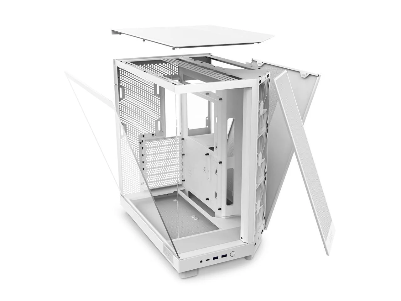 2026 NZXT H6 FLOW Compact Dual-Chamber Mid-Tower Airflow Case, White, CC-H61FW-01