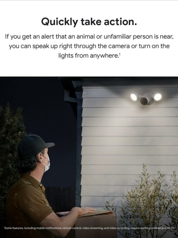 Google Nest Cam with Floodlight (Snow) Surveillance Camera