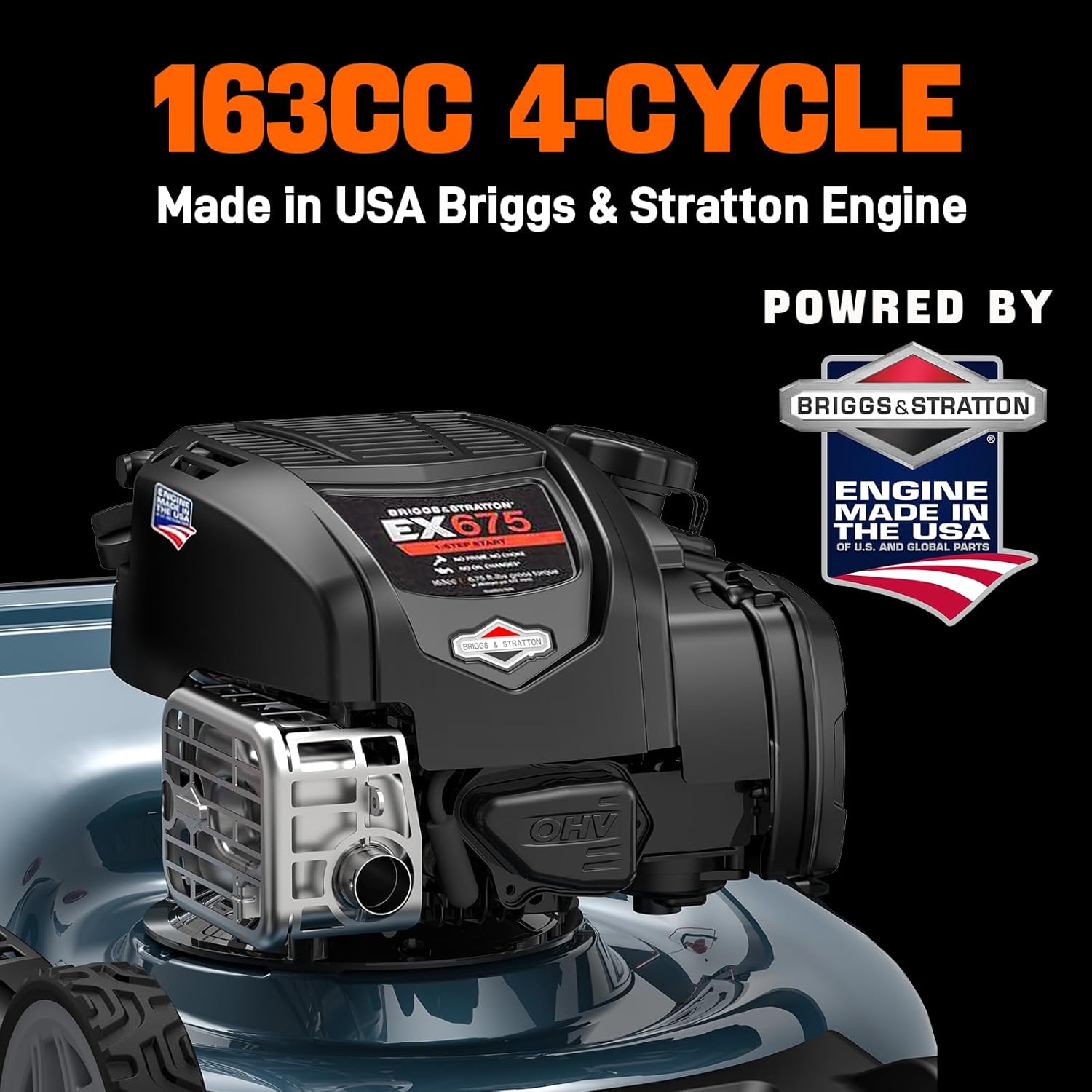 20-Inch Gas Lawn Mower with 125cc Briggs Engine