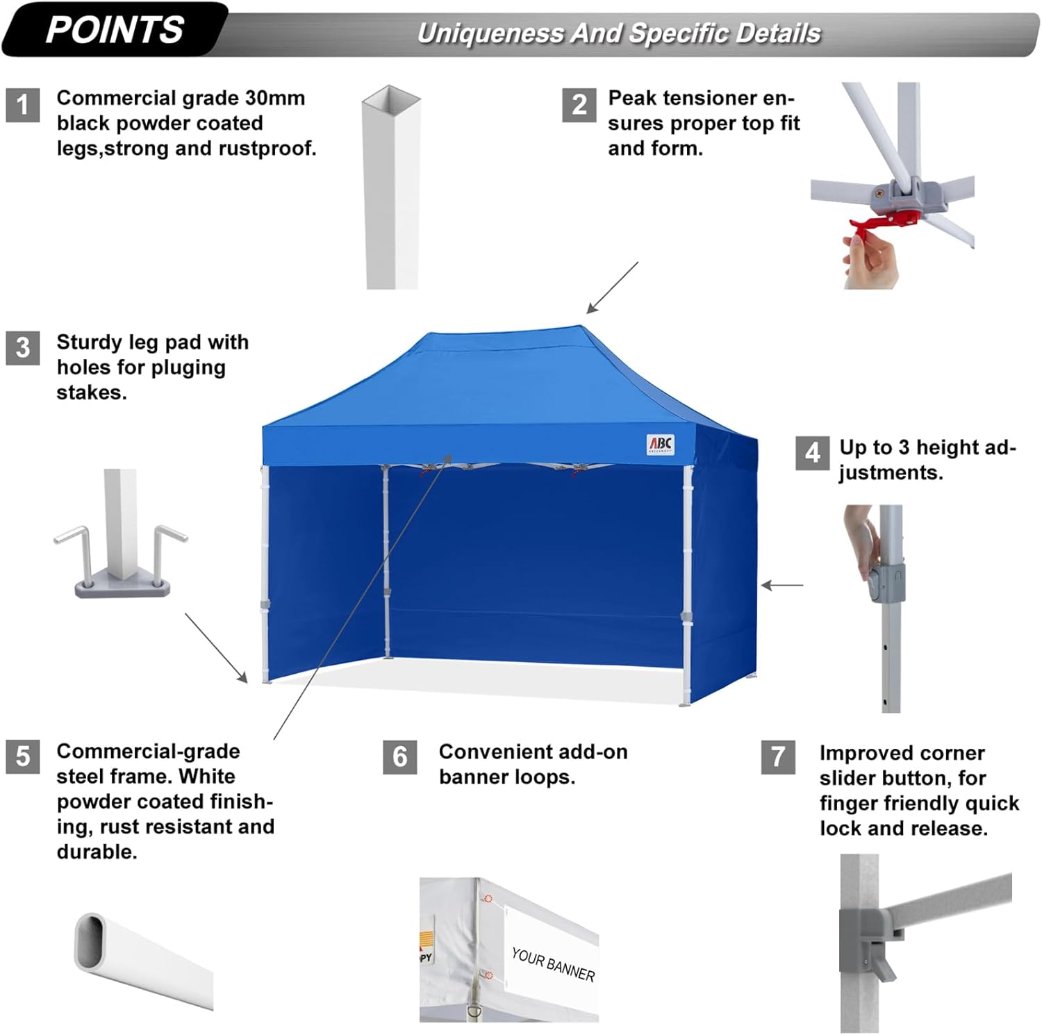 Easy Pop Up Canopy Tent 10×10 with Sidewalls
