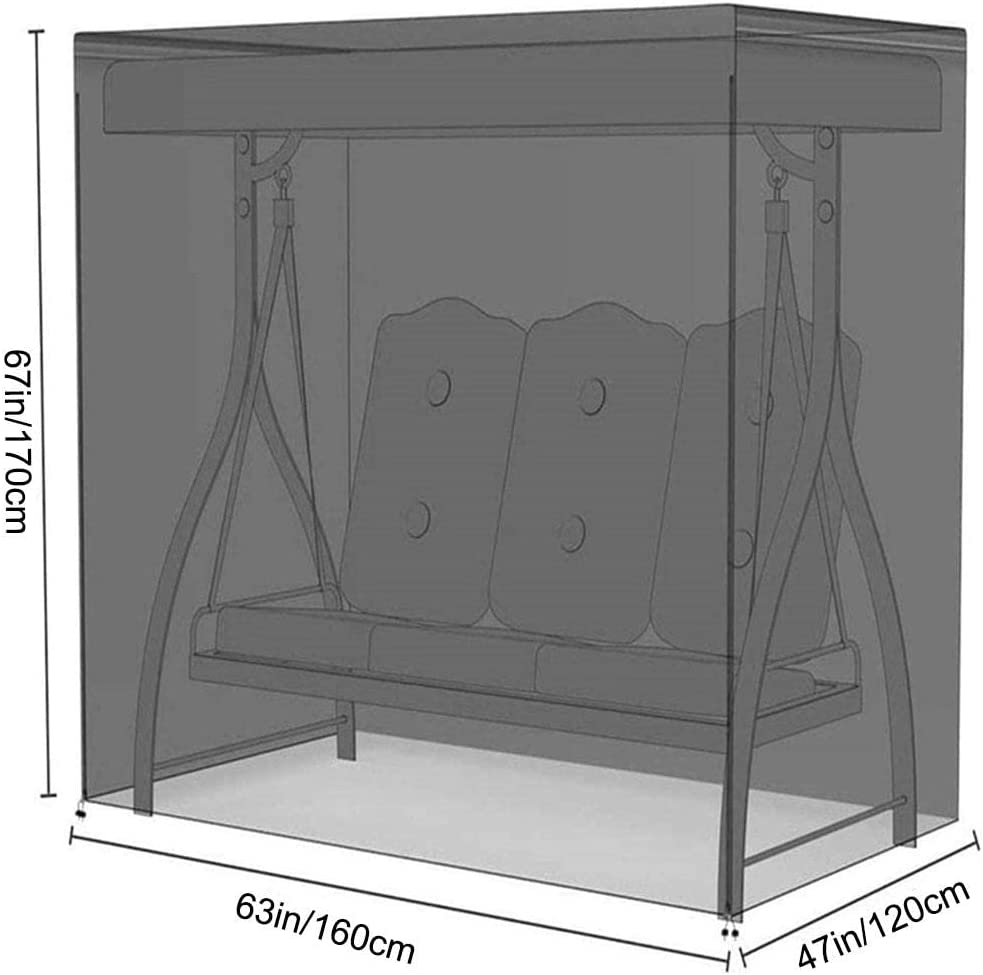 2026 HYQW 3 Seater Swing Cover Hammock Cover Waterproof Windproof, 210D Oxford Fabric Outdoor Swing Seat Cover