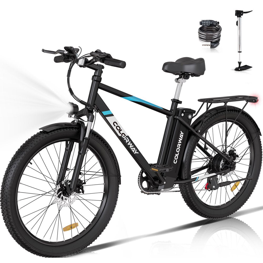 COLORWAY 500W 26′′X3.0 Electric Bike for Adults, 36V/15Ah, Shimano 7-Speed