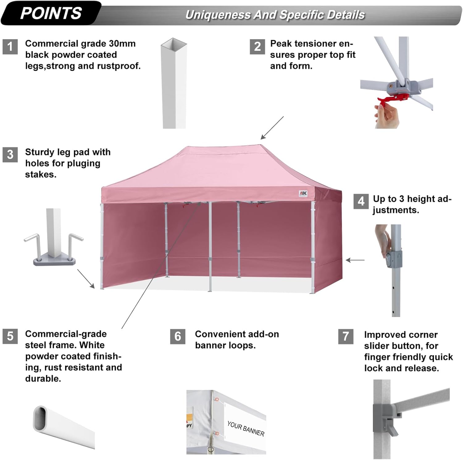 Easy Pop Up Canopy Tent 10×10 with Sidewalls