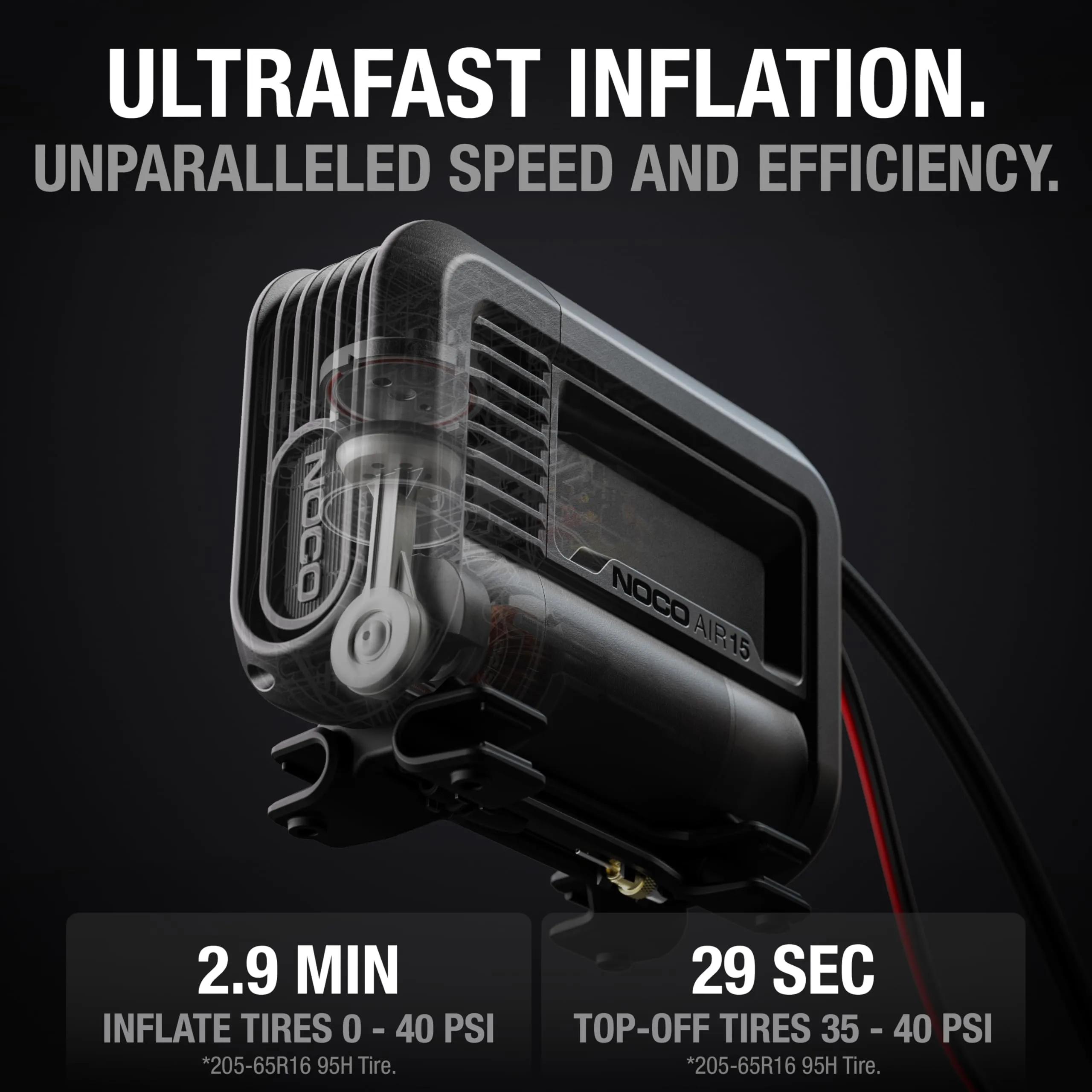 2026 UltraFast 15A Tire Inflator, 12V Portable Air Compressor Pump, Rated at 80 PSI, Inflates Tires from 0-40 PSI in 2.9 Minutes with a Digital Gauge, Smart Pressure and Auto-Shutoff