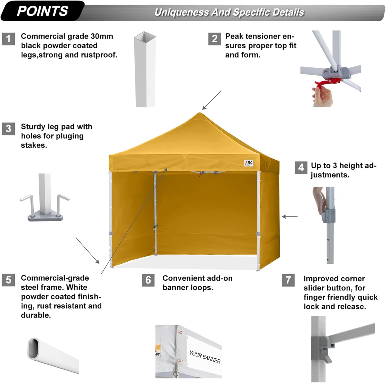 Easy Pop Up Canopy Tent 10×10 with Sidewalls