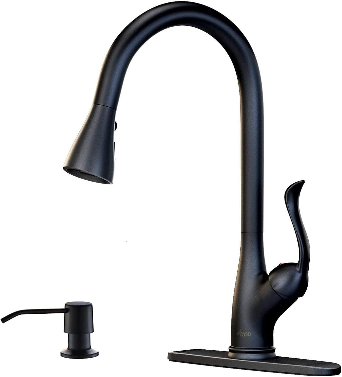 Black Touchless Kitchen Faucet with Soap Dispenser, Motion Sensor Activated Hands-Free Automatic Faucet for Sink with Pull Down Sprayer, Single Handle Smart Faucets for Kitchen Sink