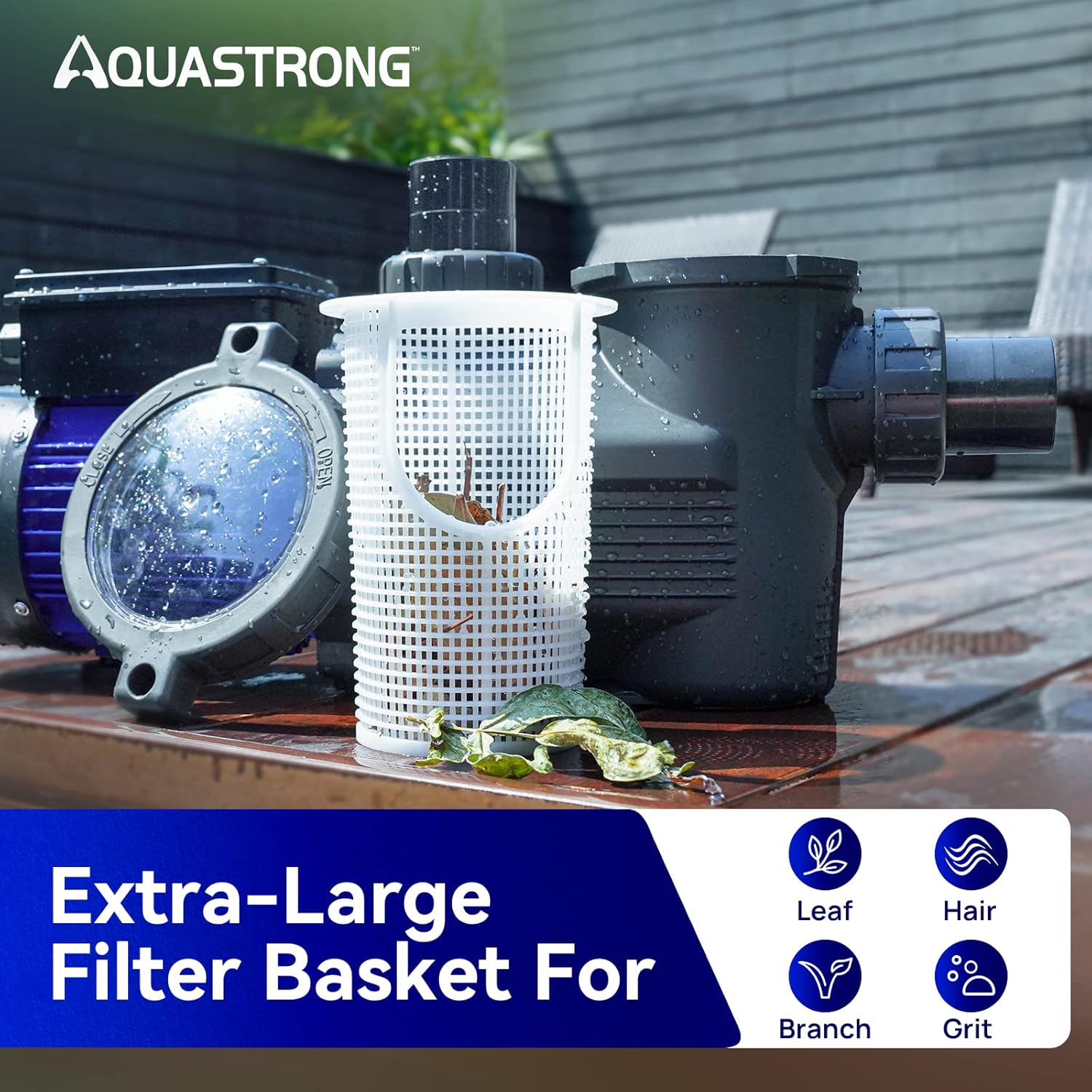 In/Above Ground Pool Pump, 2HP Single Speed, 8917 GPH