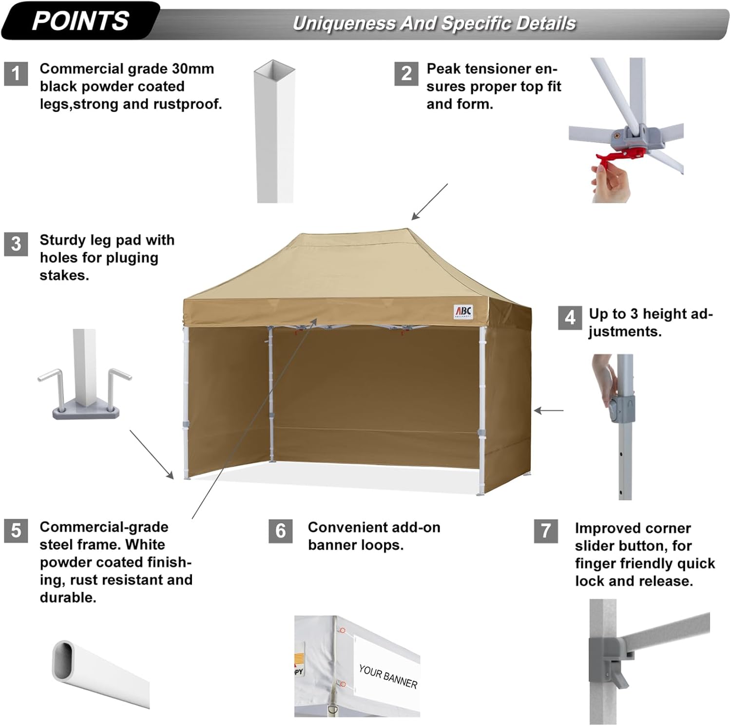 Easy Pop Up Canopy Tent 10×10 with Sidewalls