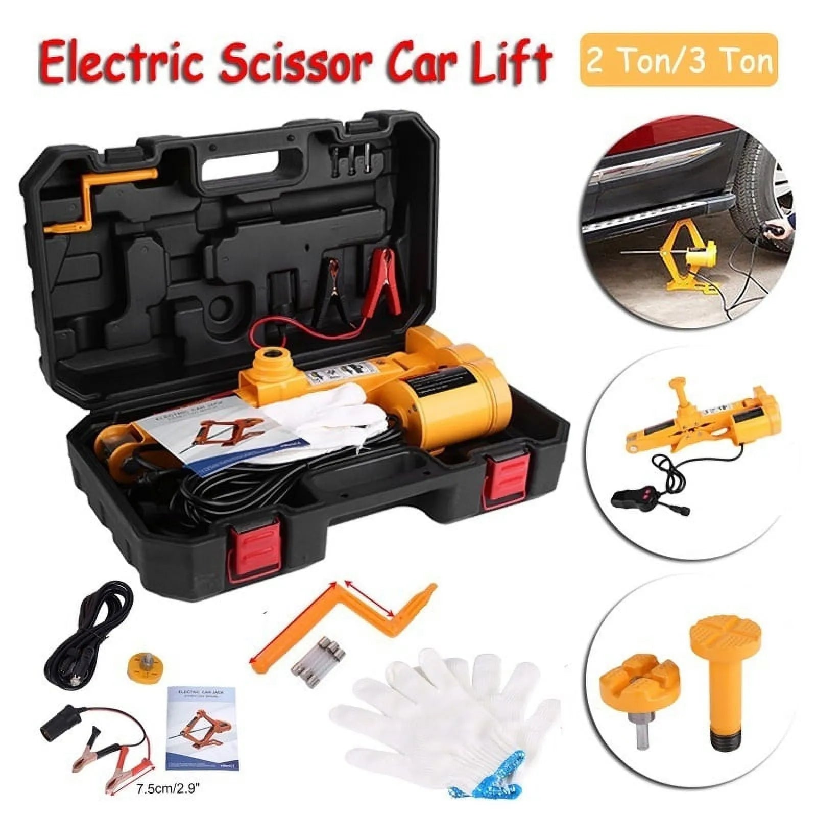 3Ton 12V DC Automotive Car Electric Jack Lifting SUV Van Garage and Emergency Equipment