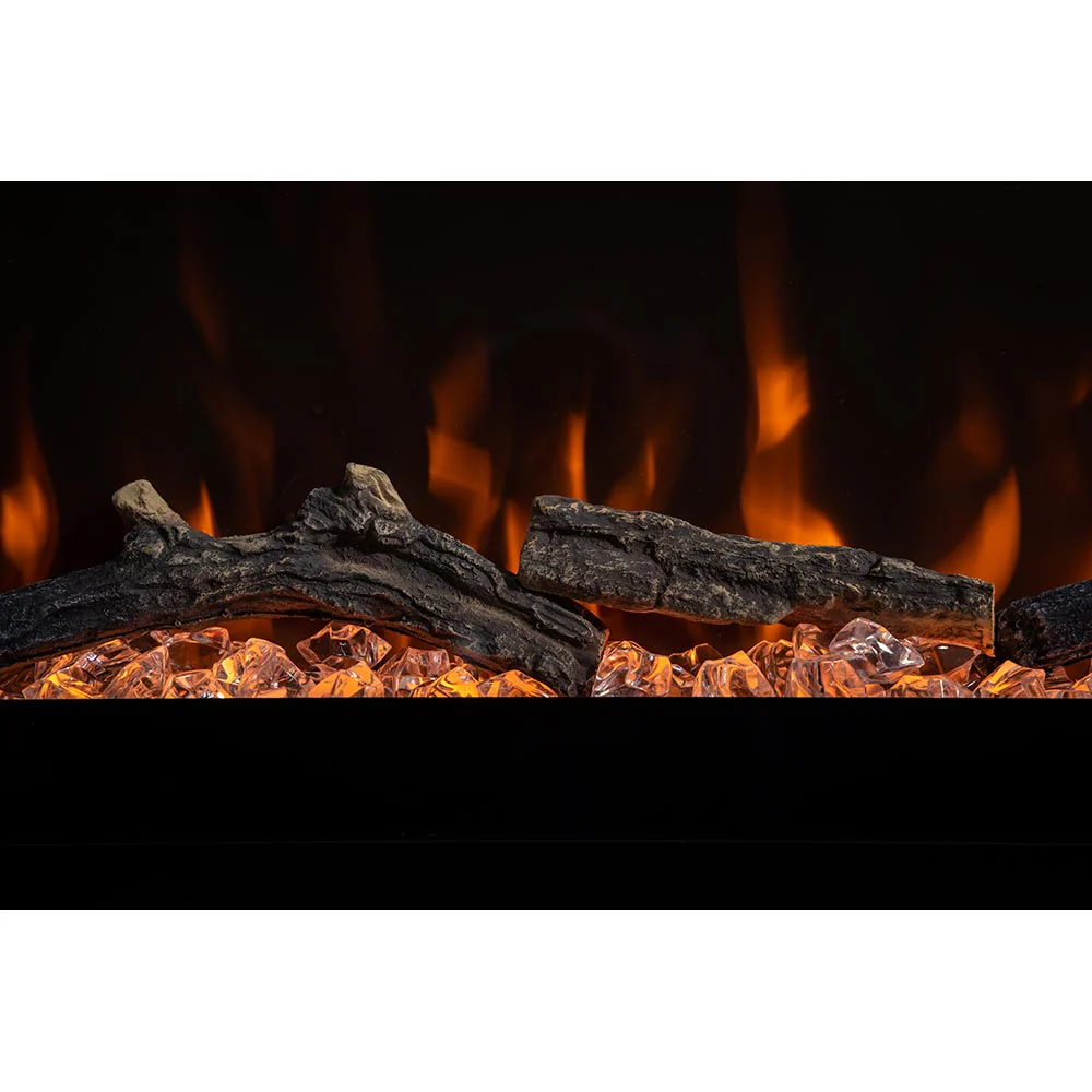 Modern Ember 50 in. Aerus LED Smart Electric Fireplace in Black with App Remote Control, Timer, and Multi-Color Flames