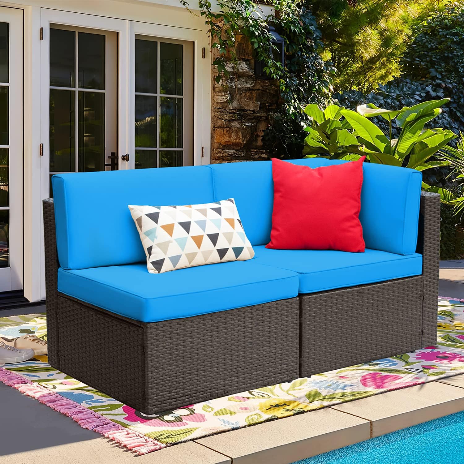 5 Pieces All-Weather Patio Furniture Set with Cushions