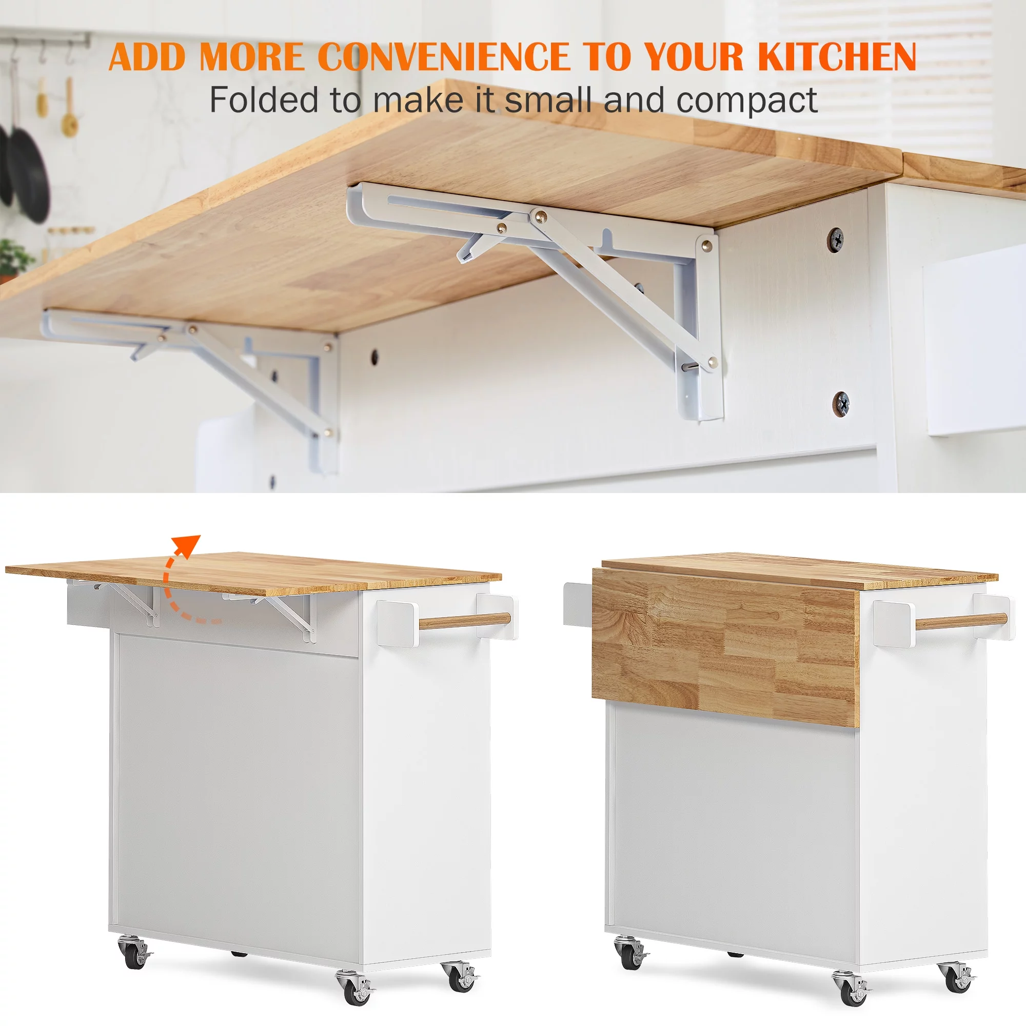 2026 SogesHome Kitchen Island with Hidden Cabinets, Sliding Drawers,and Adjustable Shelves