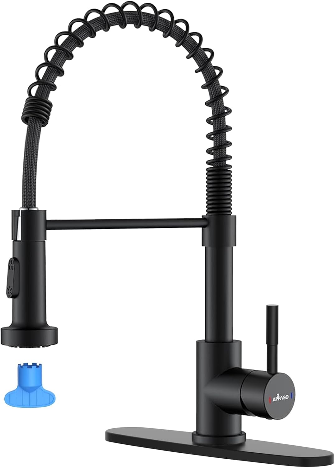Black Touchless Kitchen Faucet with Soap Dispenser, Motion Sensor Activated Hands-Free Automatic Faucet for Sink with Pull Down Sprayer, Single Handle Smart Faucets for Kitchen Sink