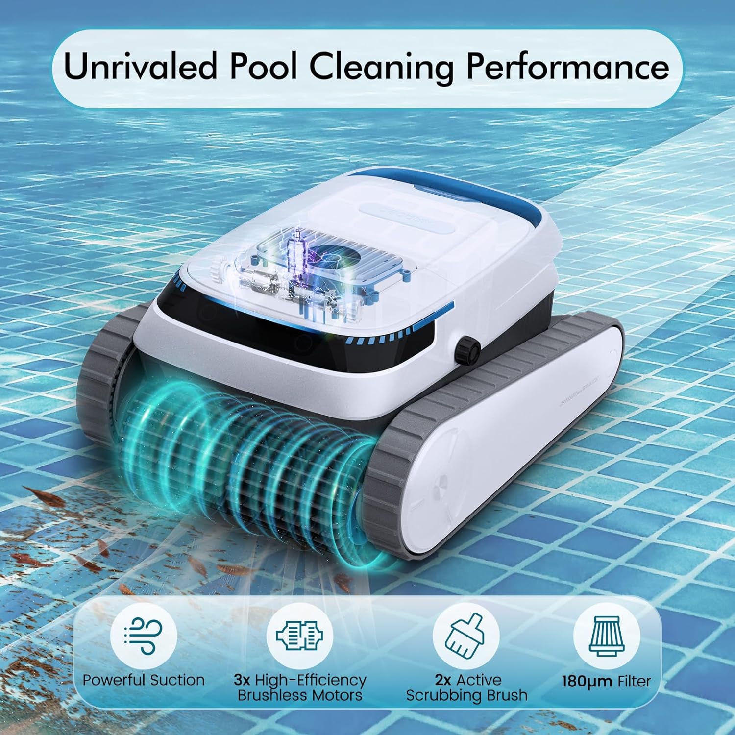 Pool Vacuum for Inground Pools – Cordless Robotic Cleaner