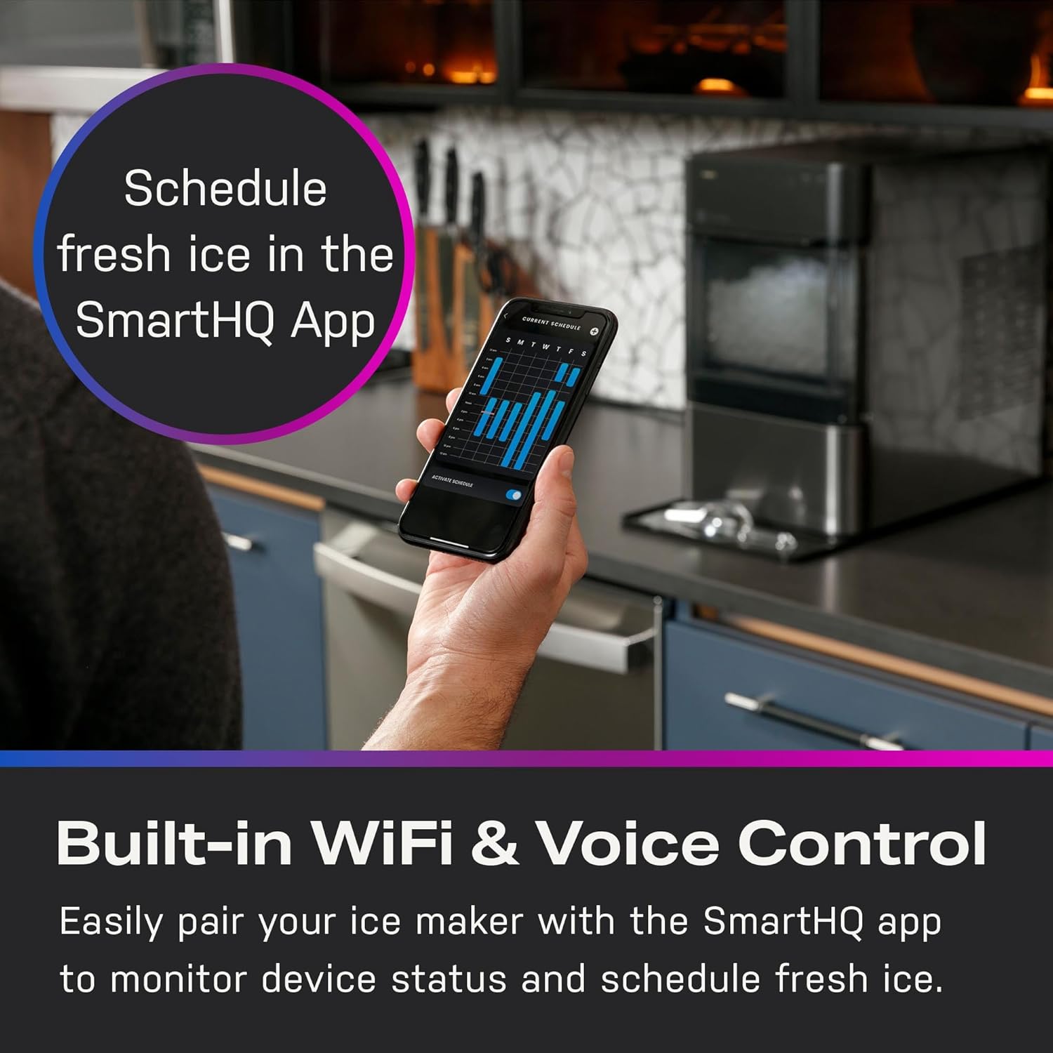 2.0 with 0.75 Gallon Tank, Chewable Crunchable Countertop Nugget Ice Maker, Scoop included, 38 lbs in 24 hours, Pellet Ice Machine with WiFi & Smart Connected, Stainless Steel