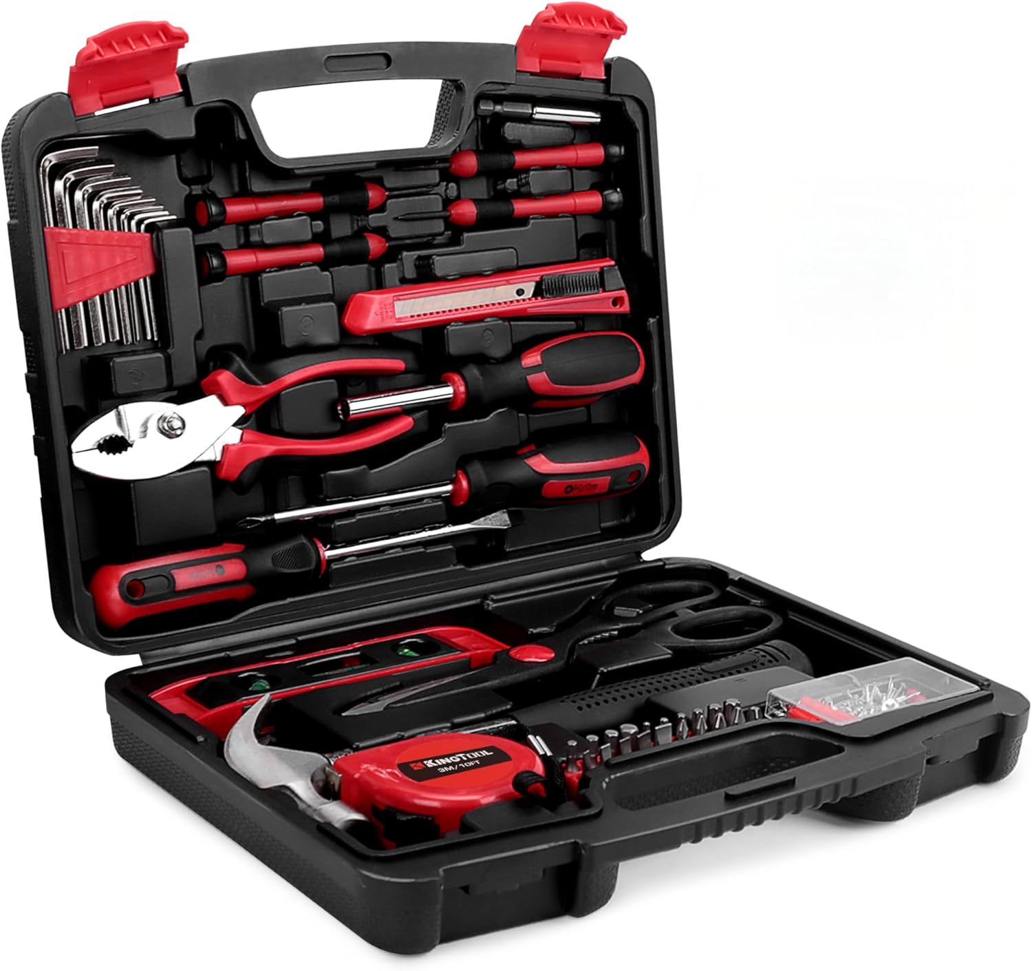 2026 KINGTOOL Home Tool Set Kit - 286 PCS Home Auto Repair Tool Kit with Rolling Tool Box, Mechanic Tool Sets with 21V Max Cordless Power drill, Perfect for Homeowner, Diyer, Handyman