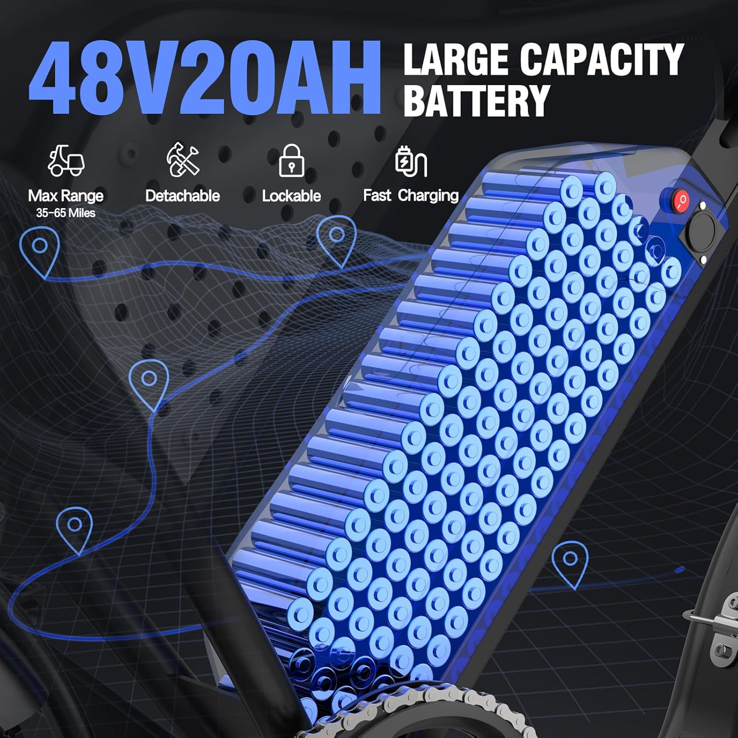 Electric Bike Q20, 2000W, 52V, 30-180 Miles