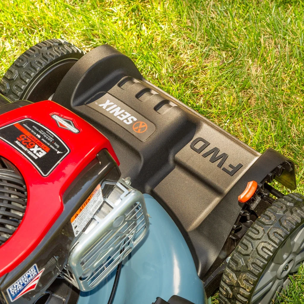 2026 SENIX Self-Propelled Gas Lawn Mower, 21-Inch, 150 cc 4-Cycle Briggs & Stratton Engine, 3-In-1 Single Speed Lawnmower, 6-Position Height Adjustment with 11-Inch Rear Wheels, LSSG-M1, Blue