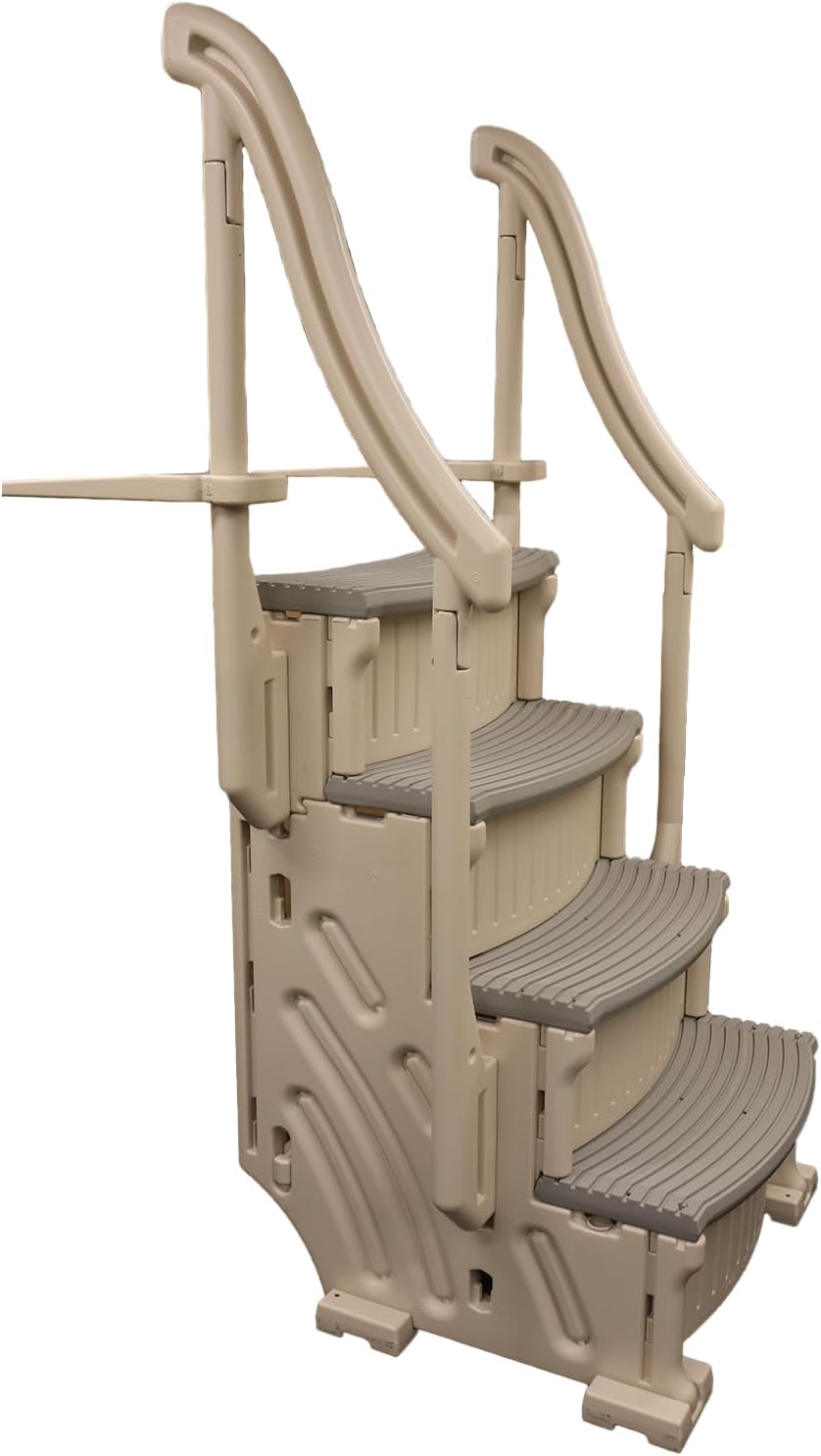 Confer Plastics Curve CCX-AG Pool Step with Grey Treads