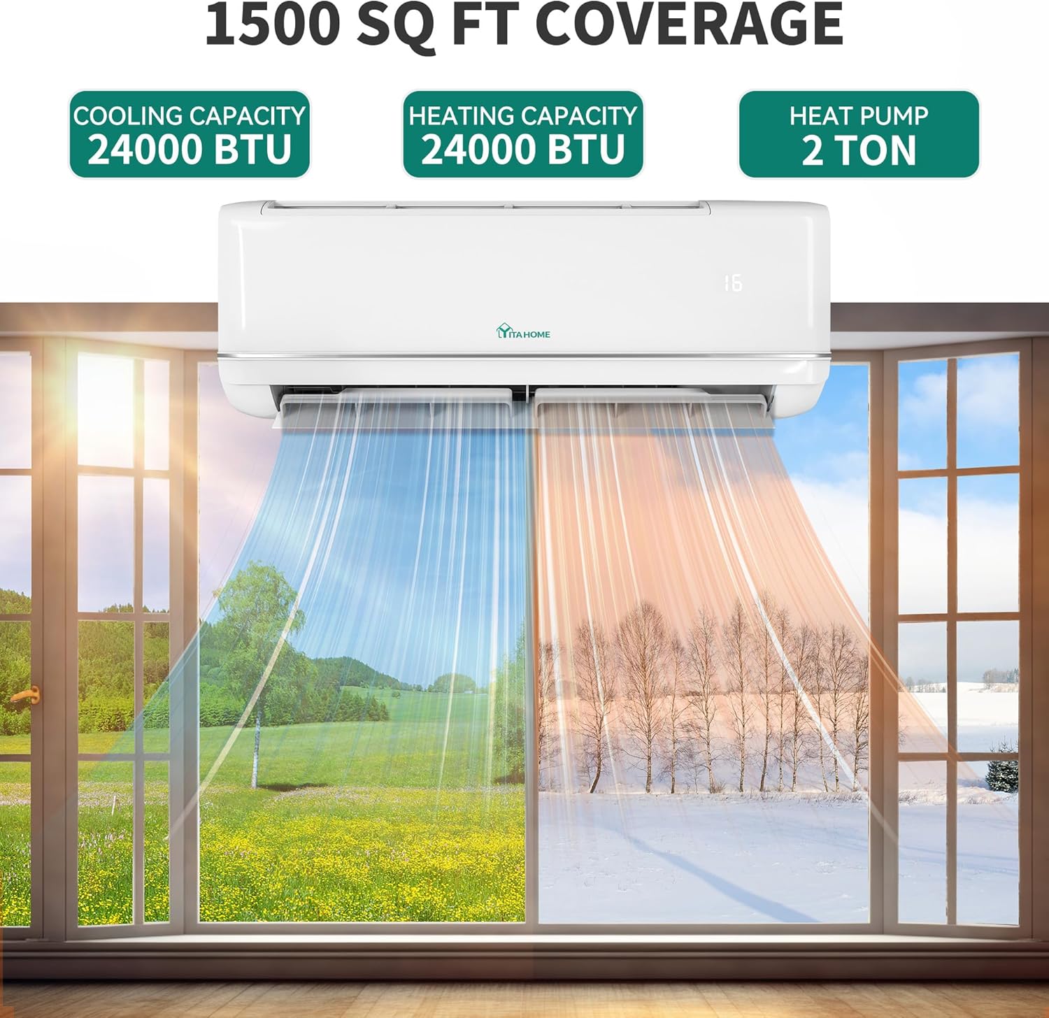 12000 BTU Mini Split AC Heat Pump – WiFi & Alexa Compatible