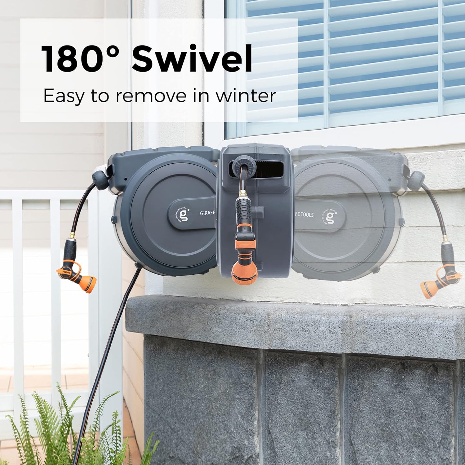 AW505/8 Retractable Garden Hose Reel 115 Ft