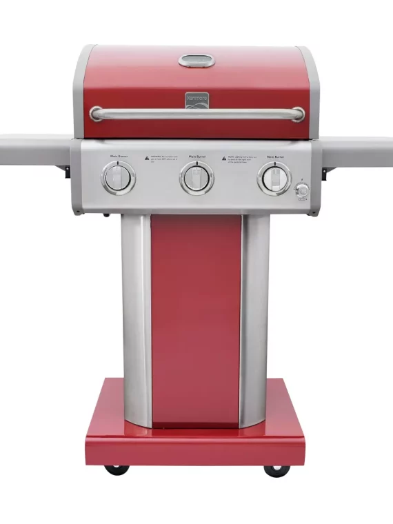 Kenmore 3-Burner Outdoor Gas BBQ Propane Grill – Red