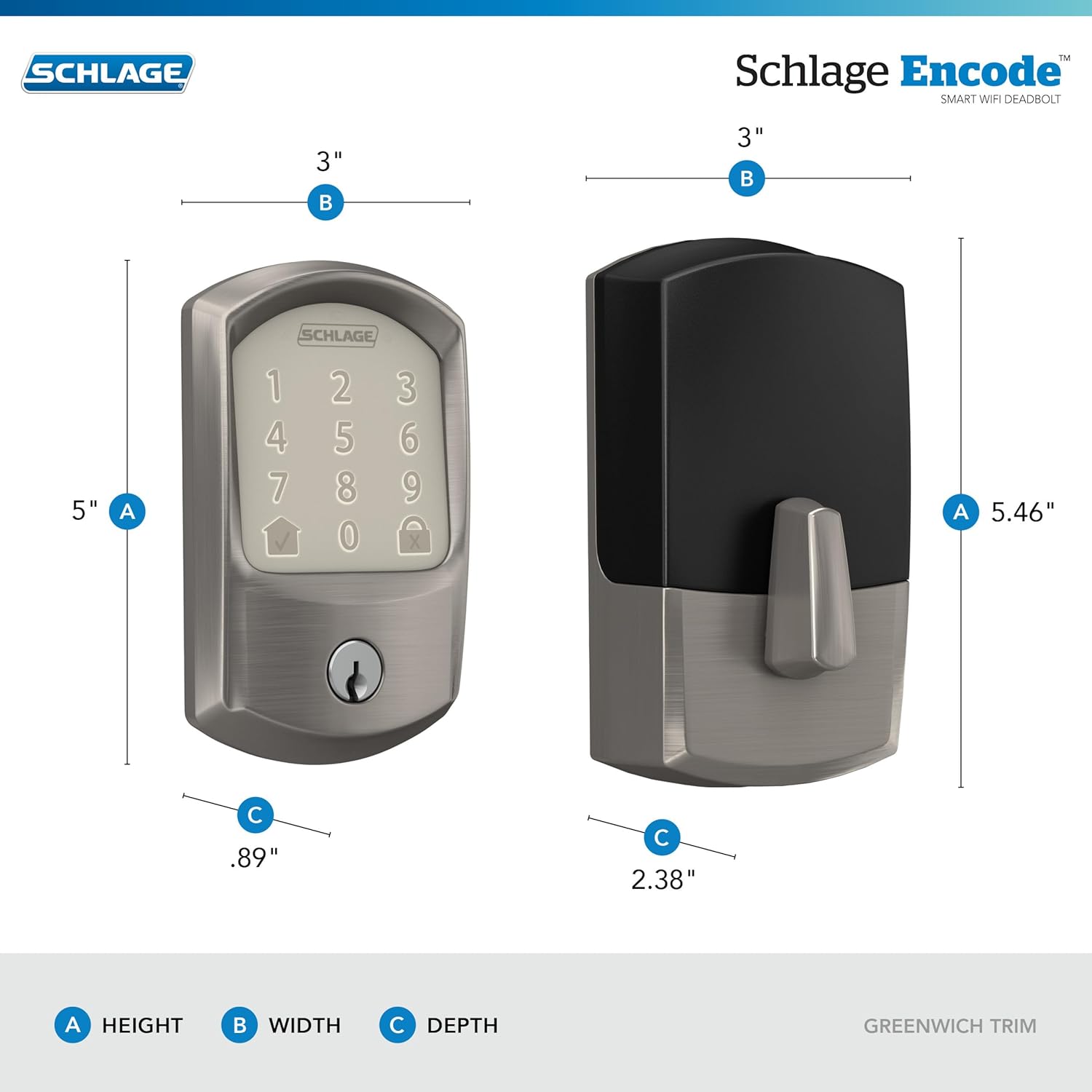 Encode Smart Wifi Deadbolt Lock – Keyless Entry