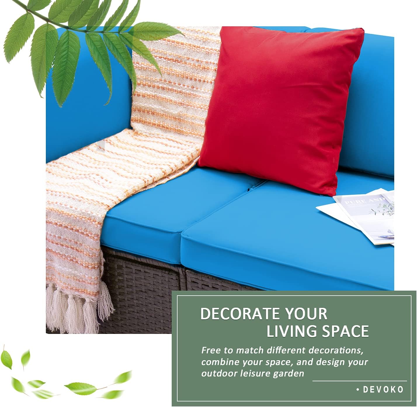 5 Pieces All-Weather Patio Furniture Set with Cushions