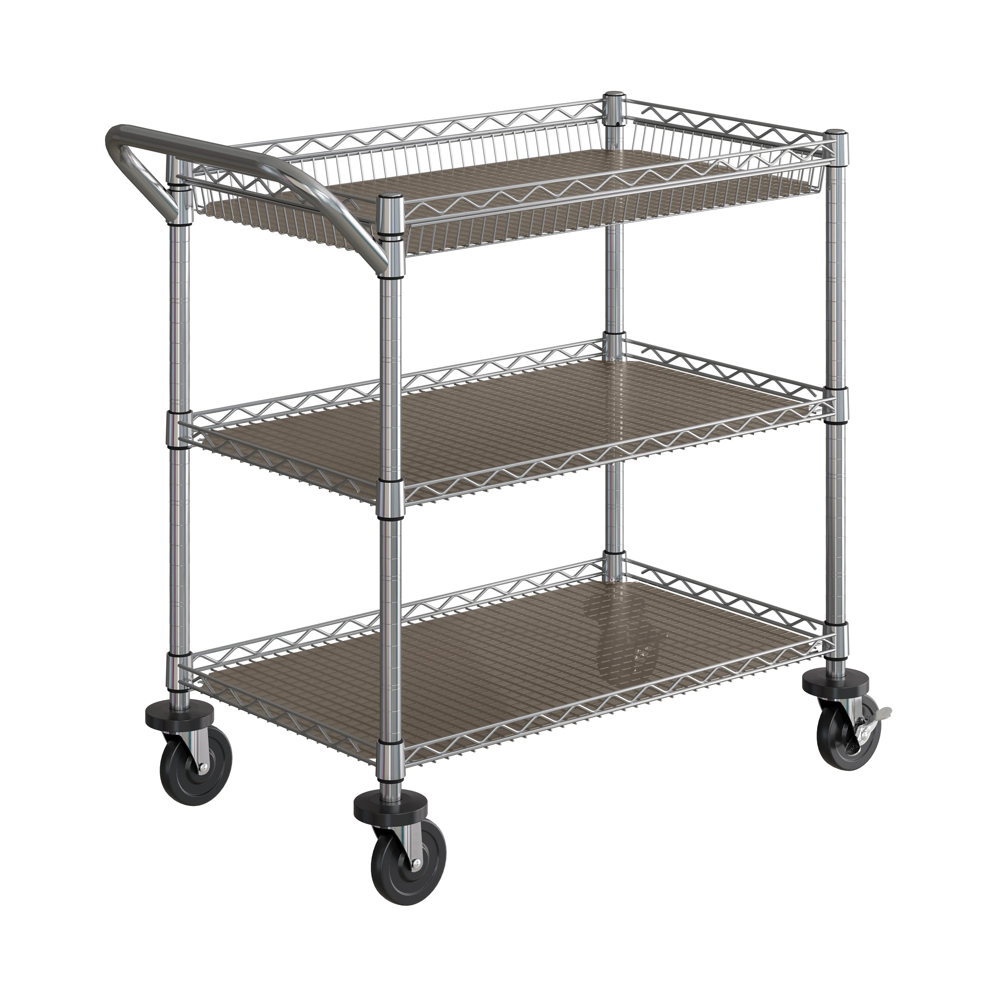 3-Tier NSF Utility Cart with Shelf Liners