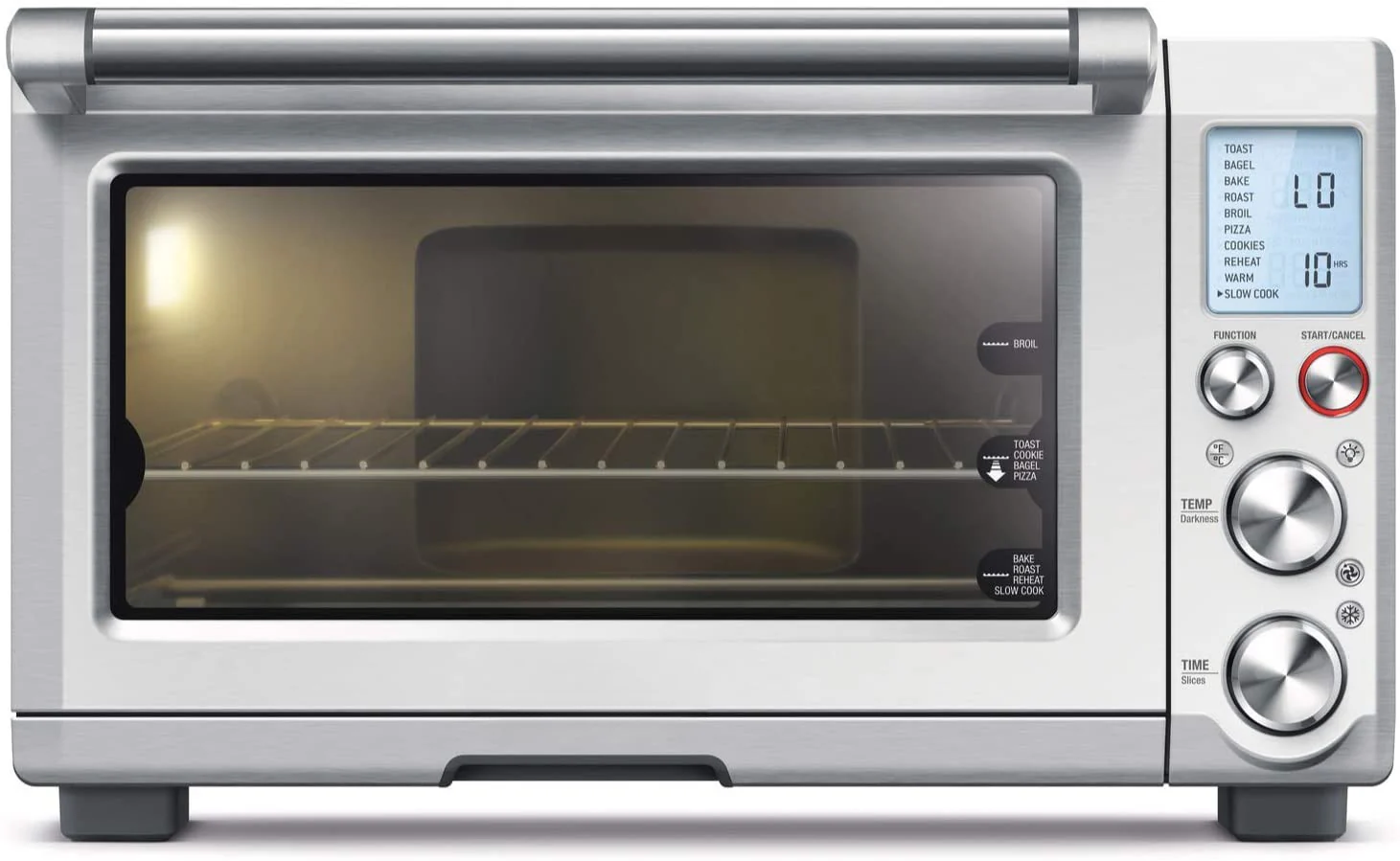 Tabletop convection oven, brushed stainless steel
