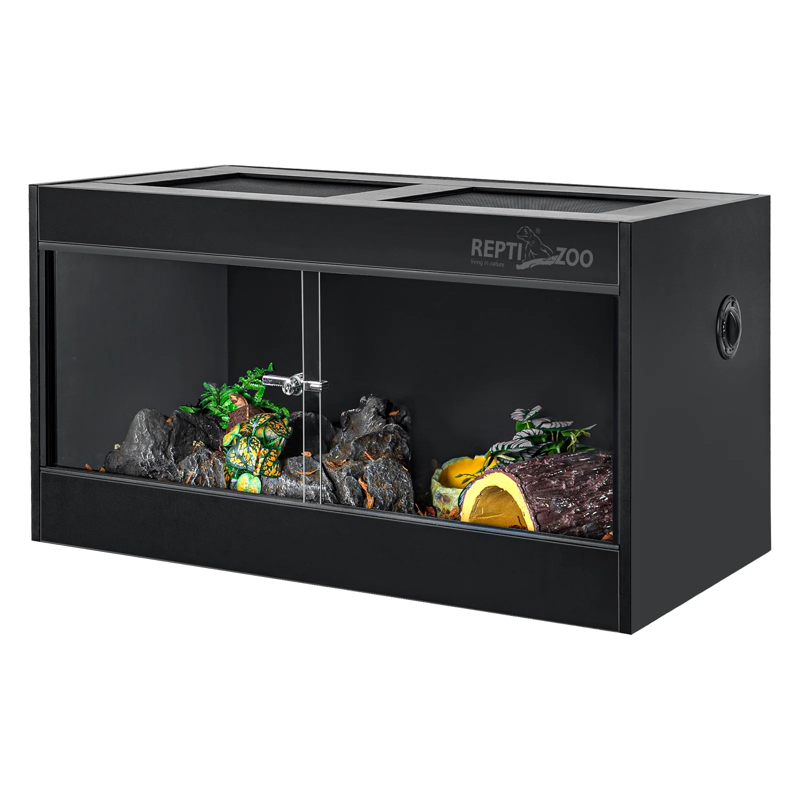 2026 REPTIZOO 40 Gallon PVC Reptile Enclosure, 36x18x18 Reptile Terrariums Tanks with Glass Sliding Door