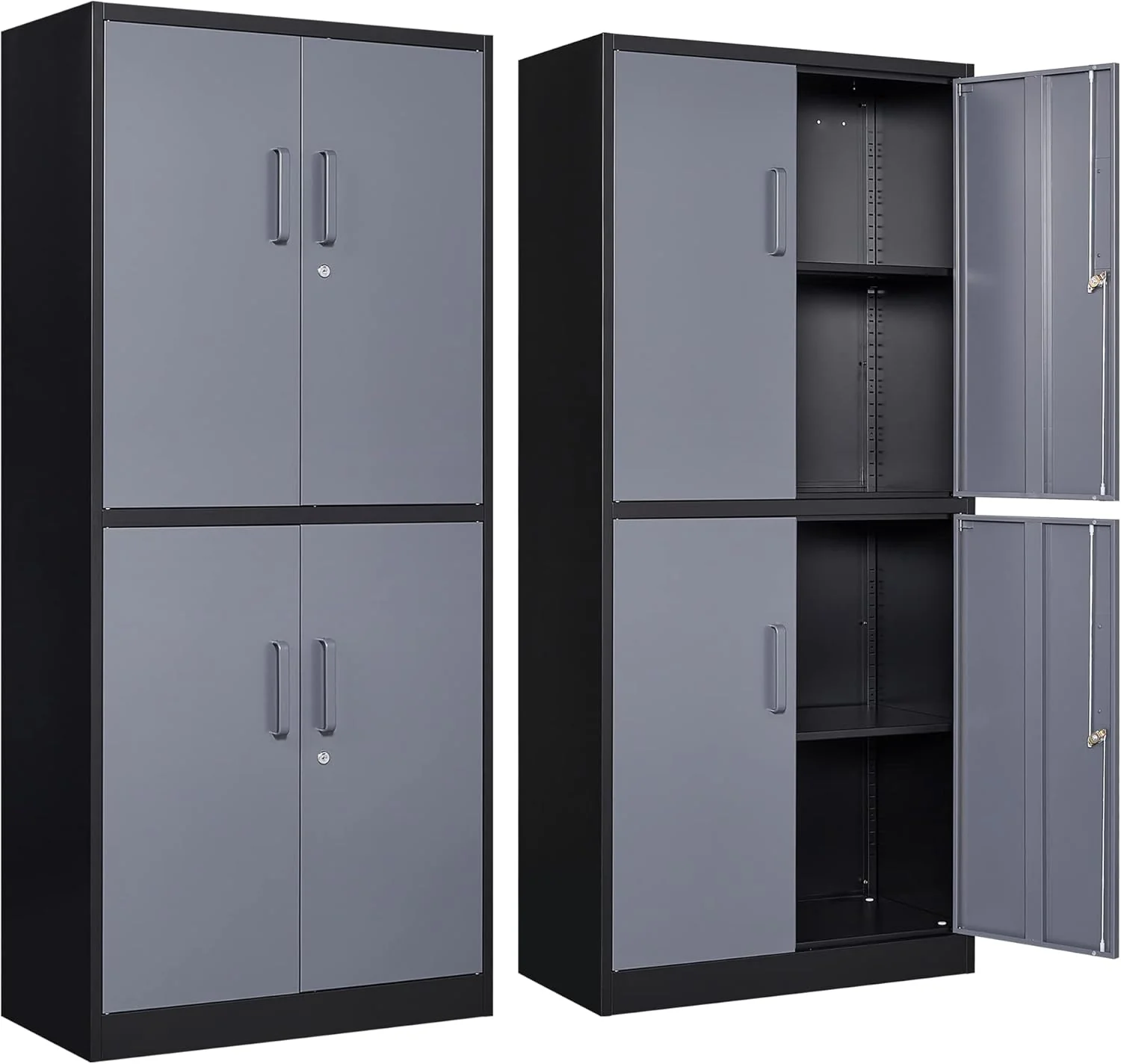 Yizosh Metal Garage Storage Cabinet with Locking Doors and Adjustable Shelves, Tool Storage Cabinet with 1 Drawer - 71