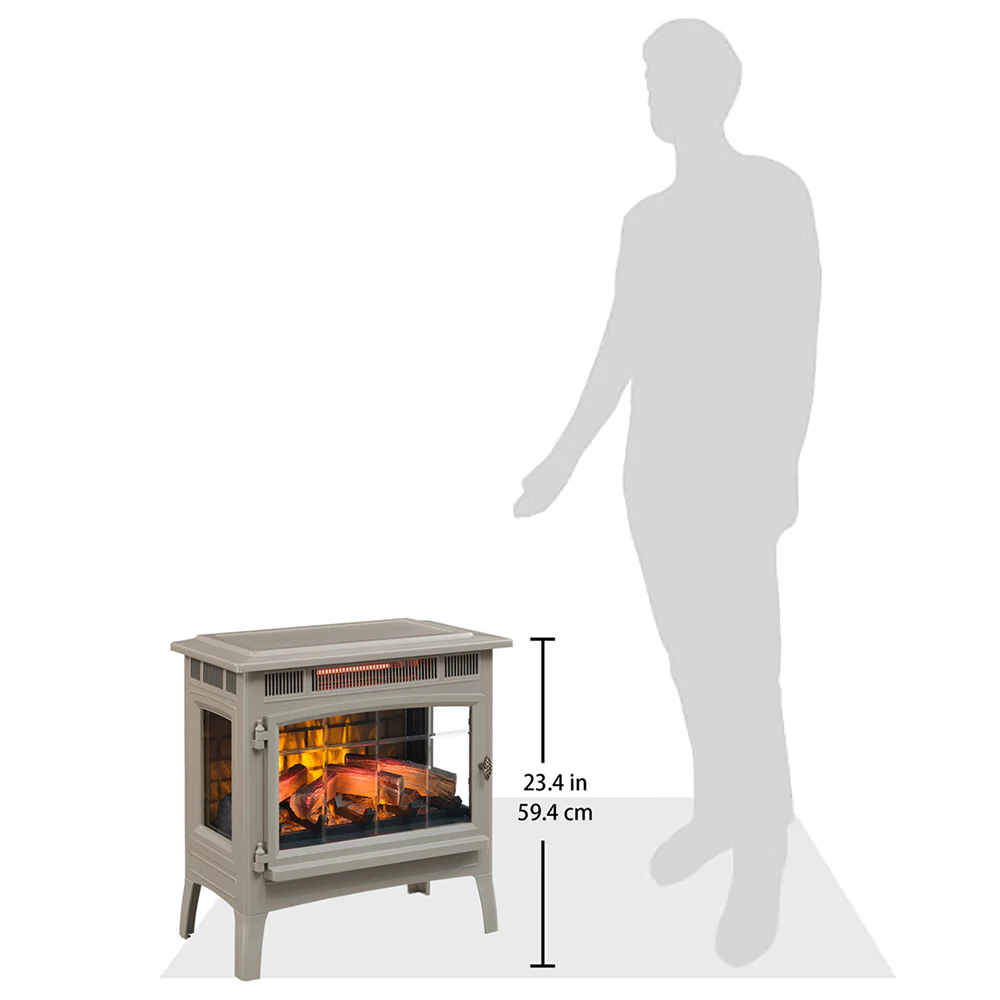 2026 Duraflame 3D French Grey Infrared Electric Fireplace Stove with Remote Control - DFI-5010-05