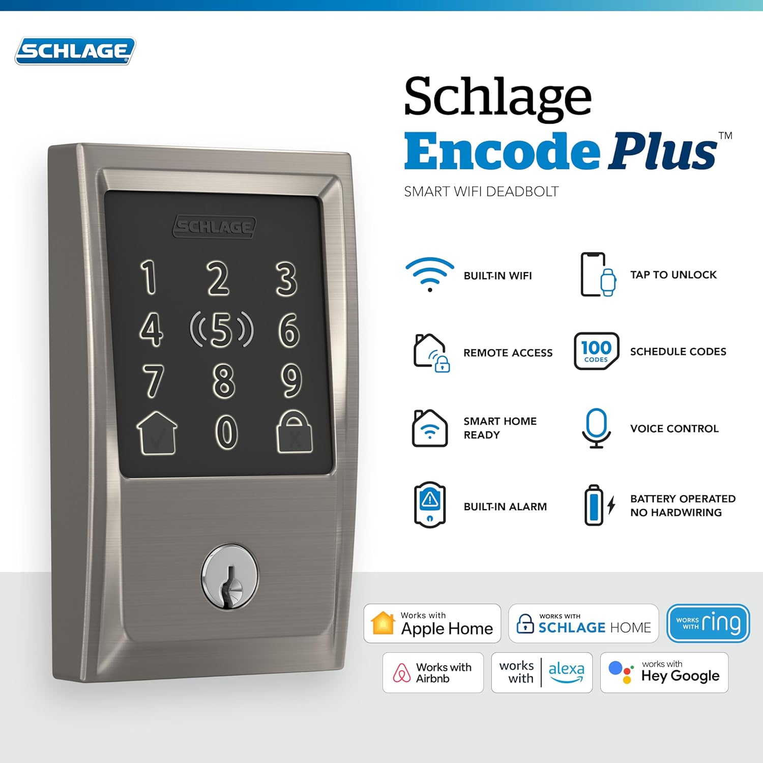Encode Plus Smart Wi-Fi Lock – Keyless Entry Deadbolt