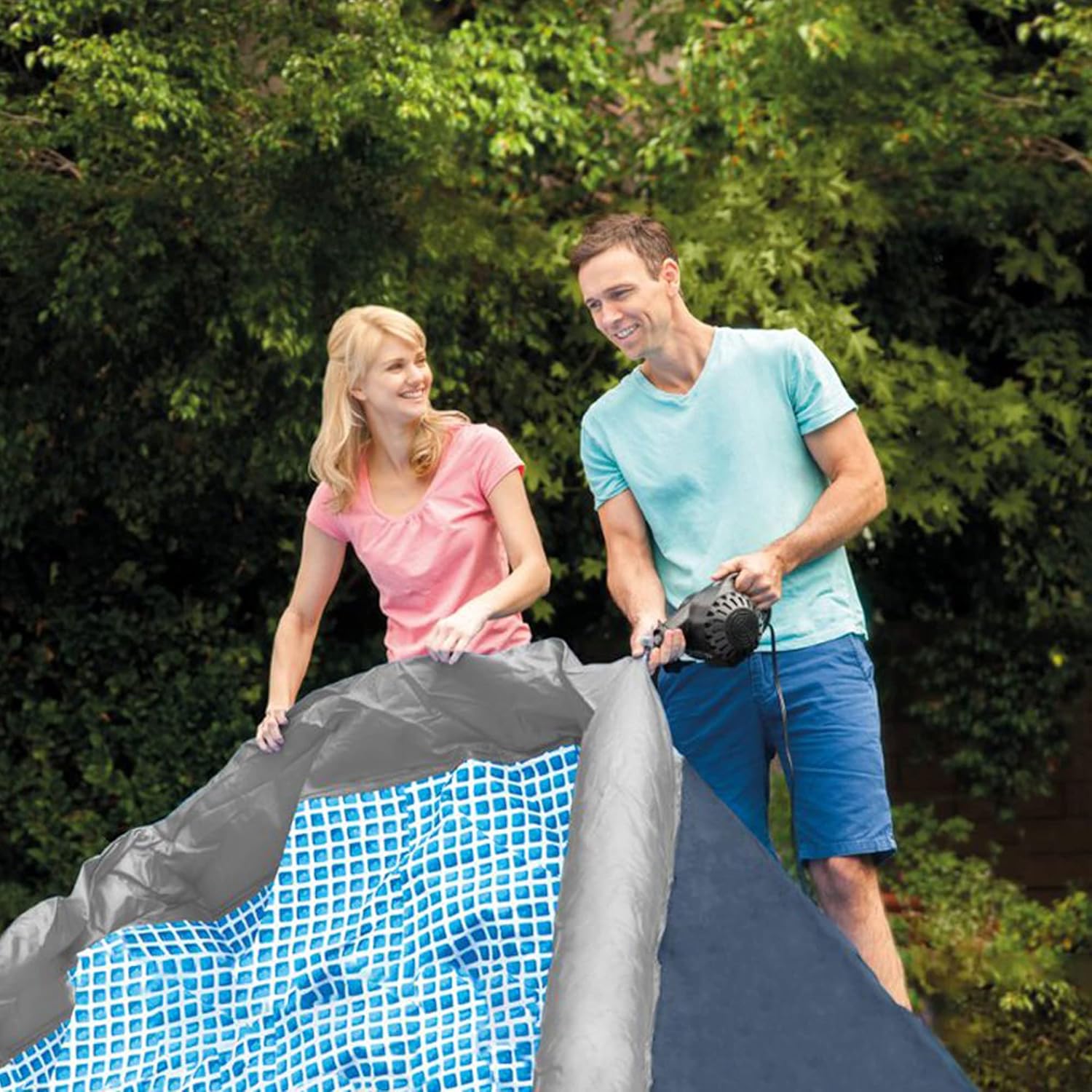 Inflatable 15ft Above-Ground Swimming Pool Set