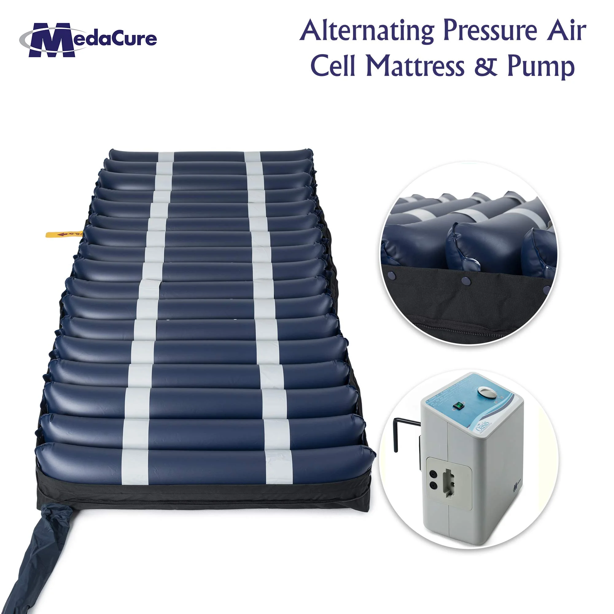 Medacure Alternating Pressure Air Mattress for Hospital Beds with Quilted Nylon Cover - 80