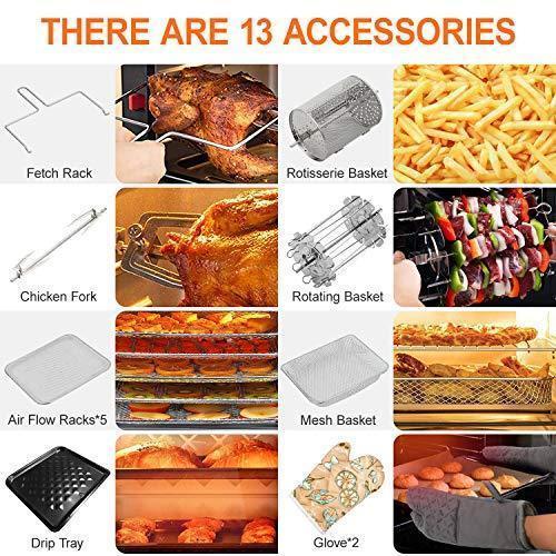 2026 10-in-1 Air Fryer Oven, 20 Quart Airfryer Toaster Oven Combo, 1800W Large Air Fryers, Convection Toaster Oven with Rotisserie Dehydrator, ETL Certified