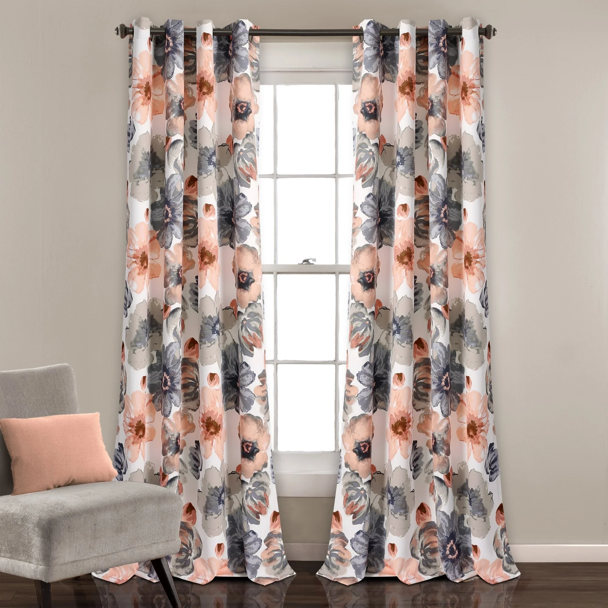 Lush Decor Leah Room Darkening Curtain Panel Pair