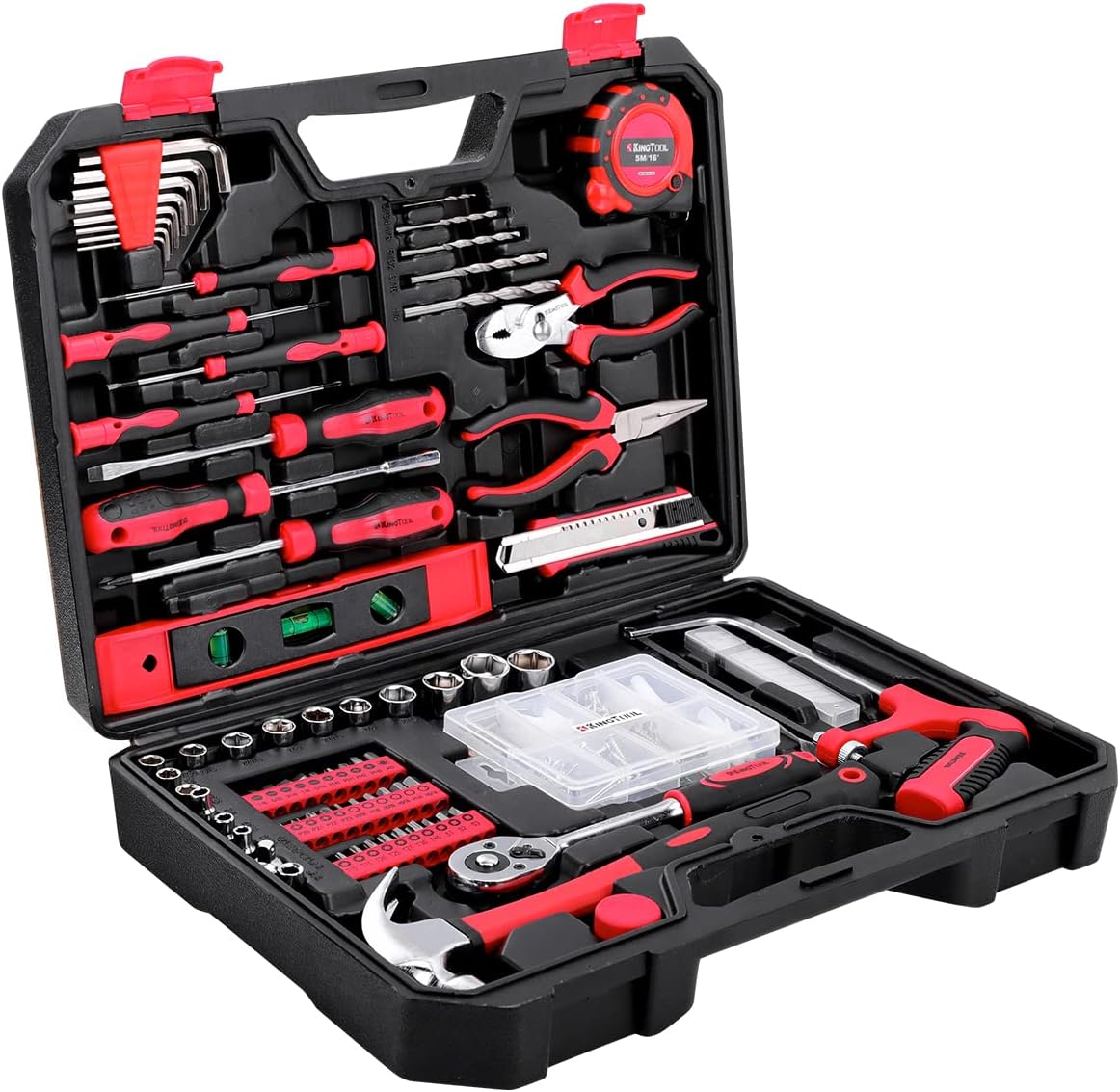 2026 KINGTOOL Home Tool Set Kit - 286 PCS Home Auto Repair Tool Kit with Rolling Tool Box, Mechanic Tool Sets with 21V Max Cordless Power drill, Perfect for Homeowner, Diyer, Handyman