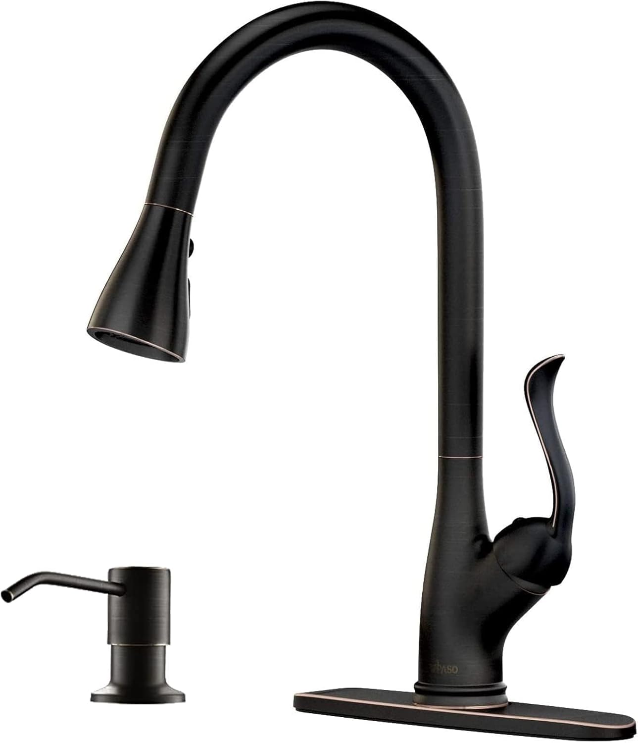Black Touchless Kitchen Faucet with Soap Dispenser, Motion Sensor Activated Hands-Free Automatic Faucet for Sink with Pull Down Sprayer, Single Handle Smart Faucets for Kitchen Sink