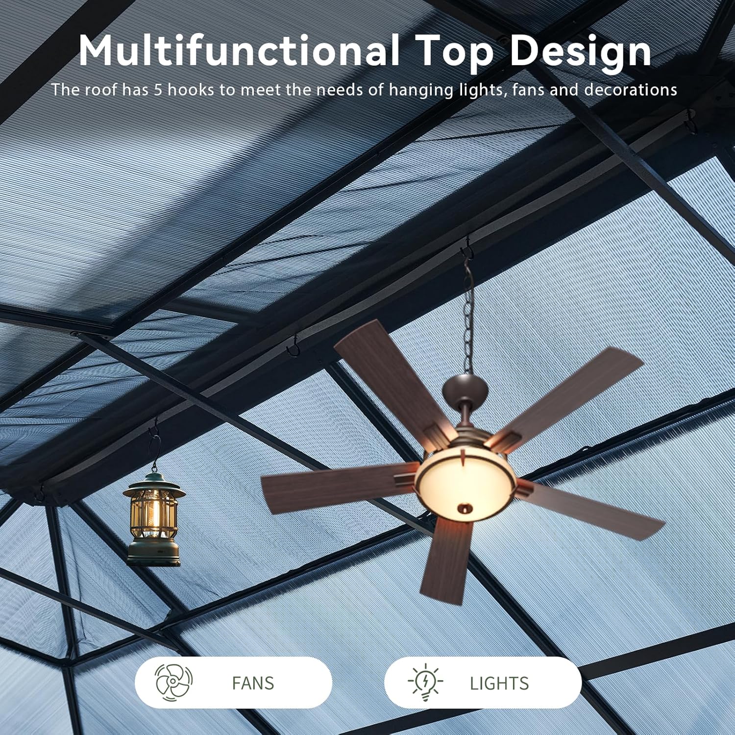 12’X10′ Hardtop Gazebo with Curtains and Netting