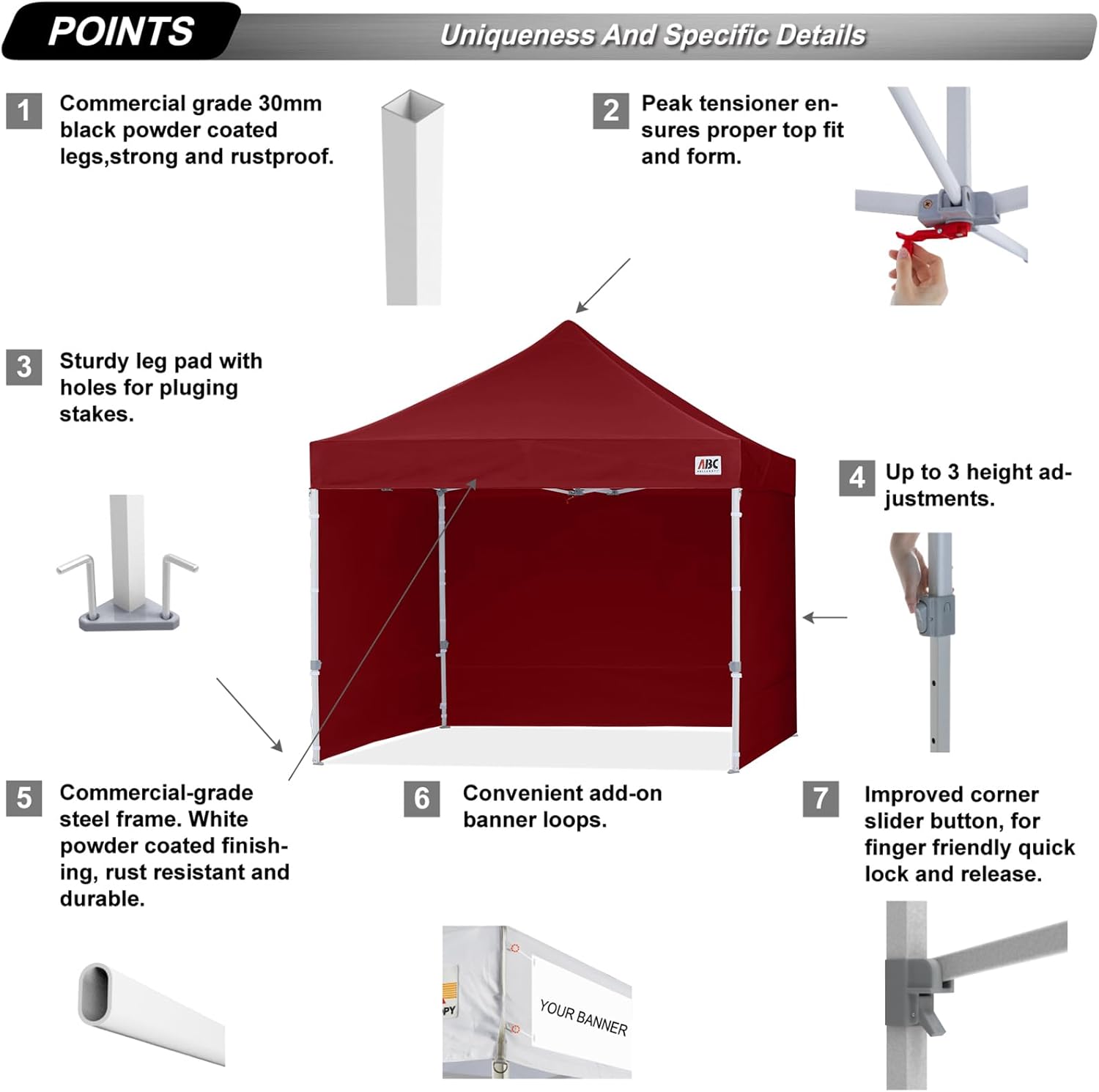Easy Pop Up Canopy Tent 10×10 with Sidewalls
