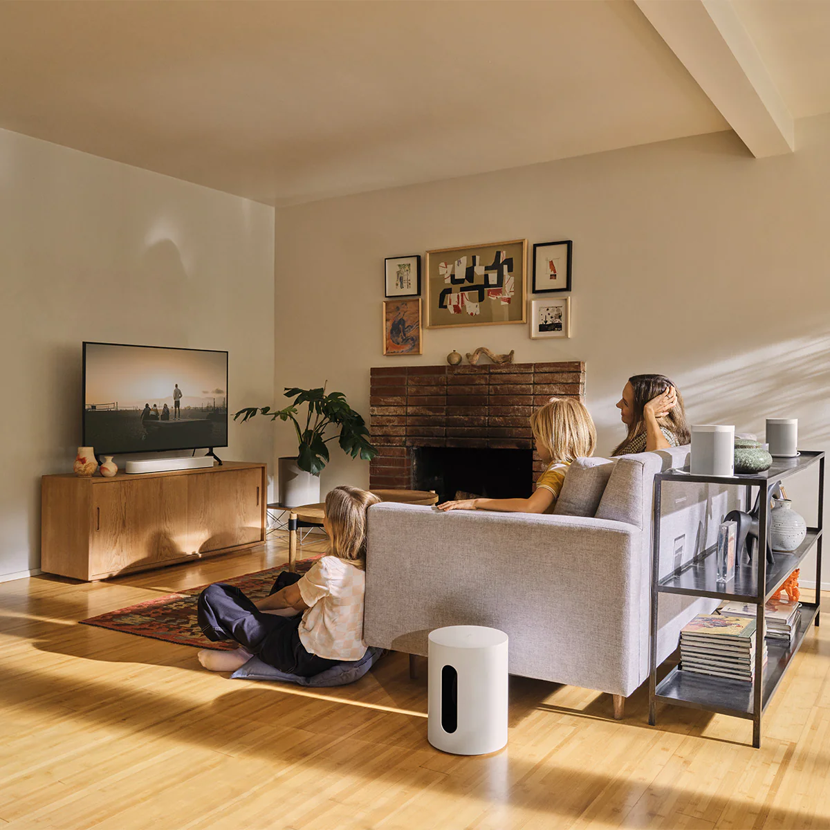 2026 Sonos Entertainment Set with Beam (Gen 2, White) Soundbar and Sub Mini Wireless Subwoofer (White)