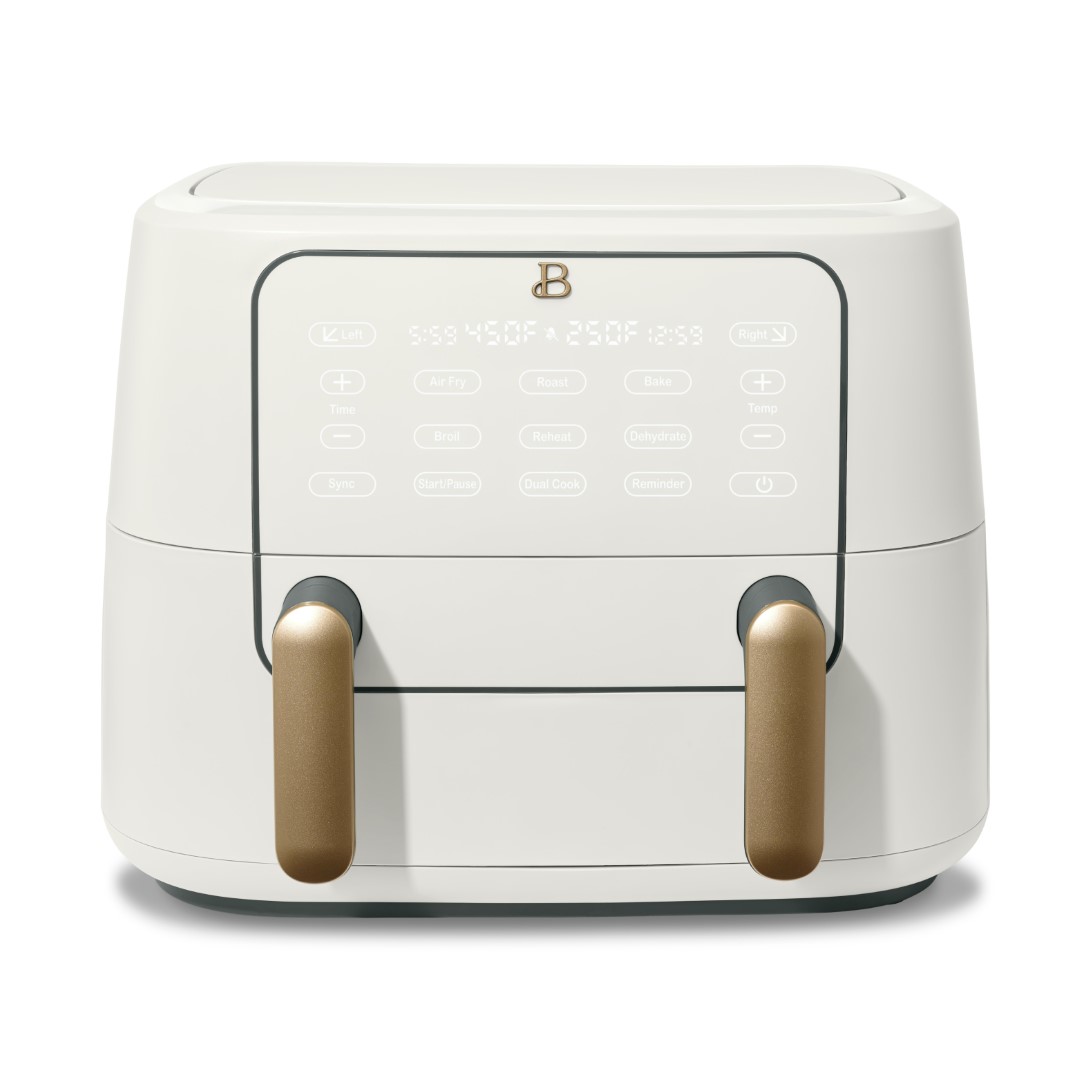 2026 Beautiful 9QT TriZone Air Fryer, White Icing by Drew Barrymore