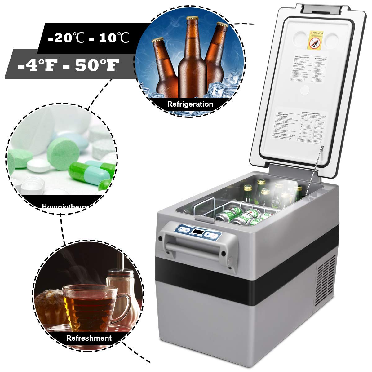 2025 44 Quart Portable Refrigerator/Freezer Compact Vehicle Car