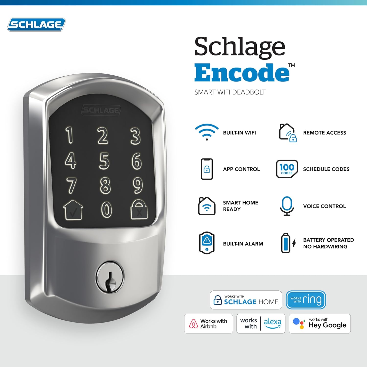 Encode Smart Wifi Deadbolt Lock – Keyless Entry