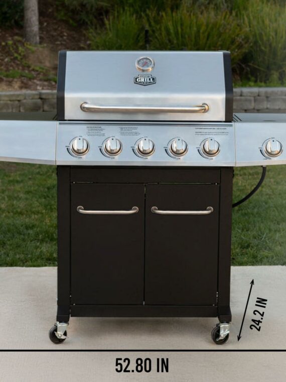 Expert Grill 5 Burner Propane Gas Grill with Side Burner