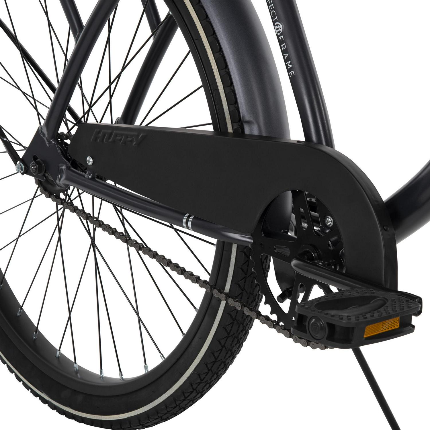 Huffy 26 Baypointe Mens Cruiser Bike with Basket, Gray