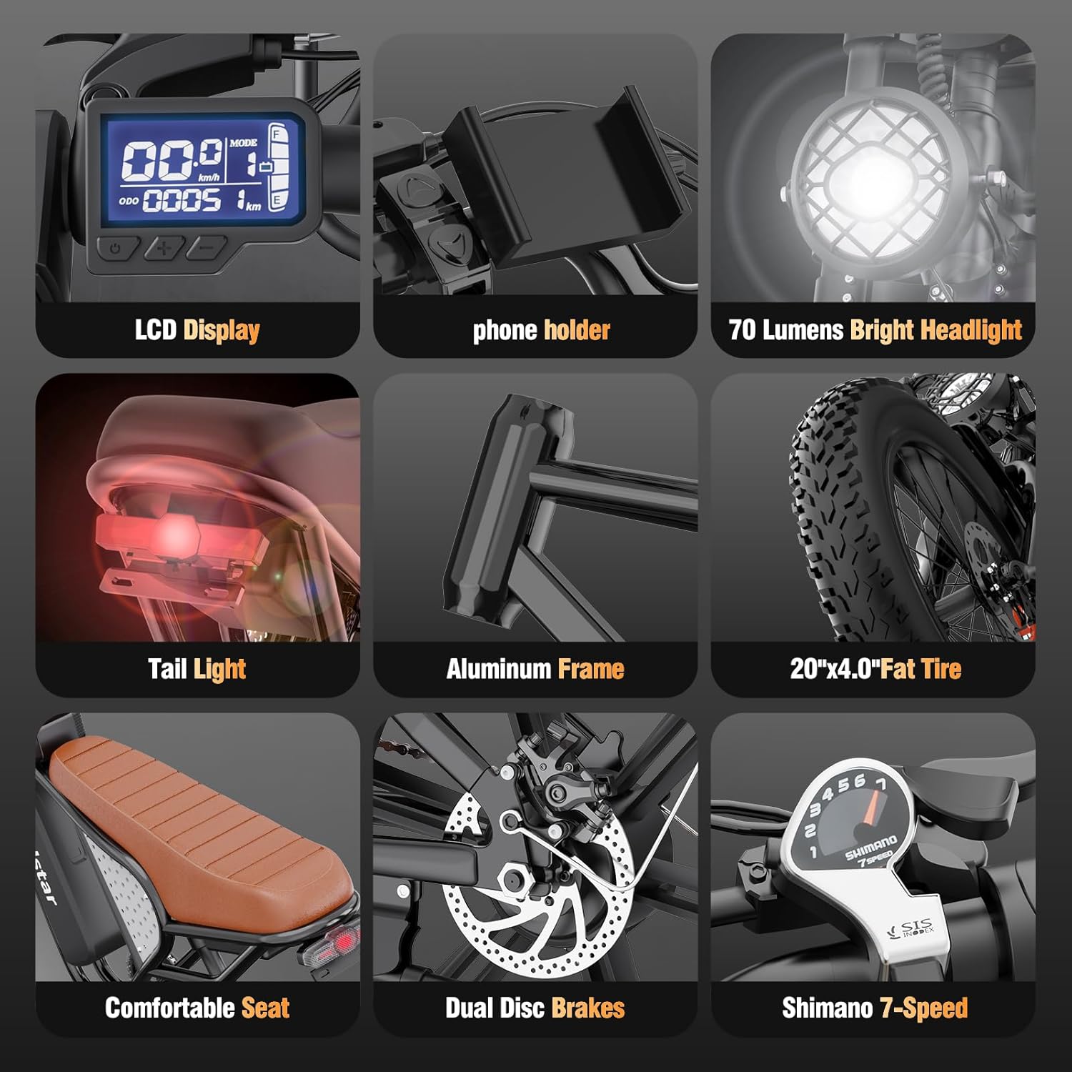 Electric Bike Q20, 2000W, 37Mph, 20′′ Fat Tires