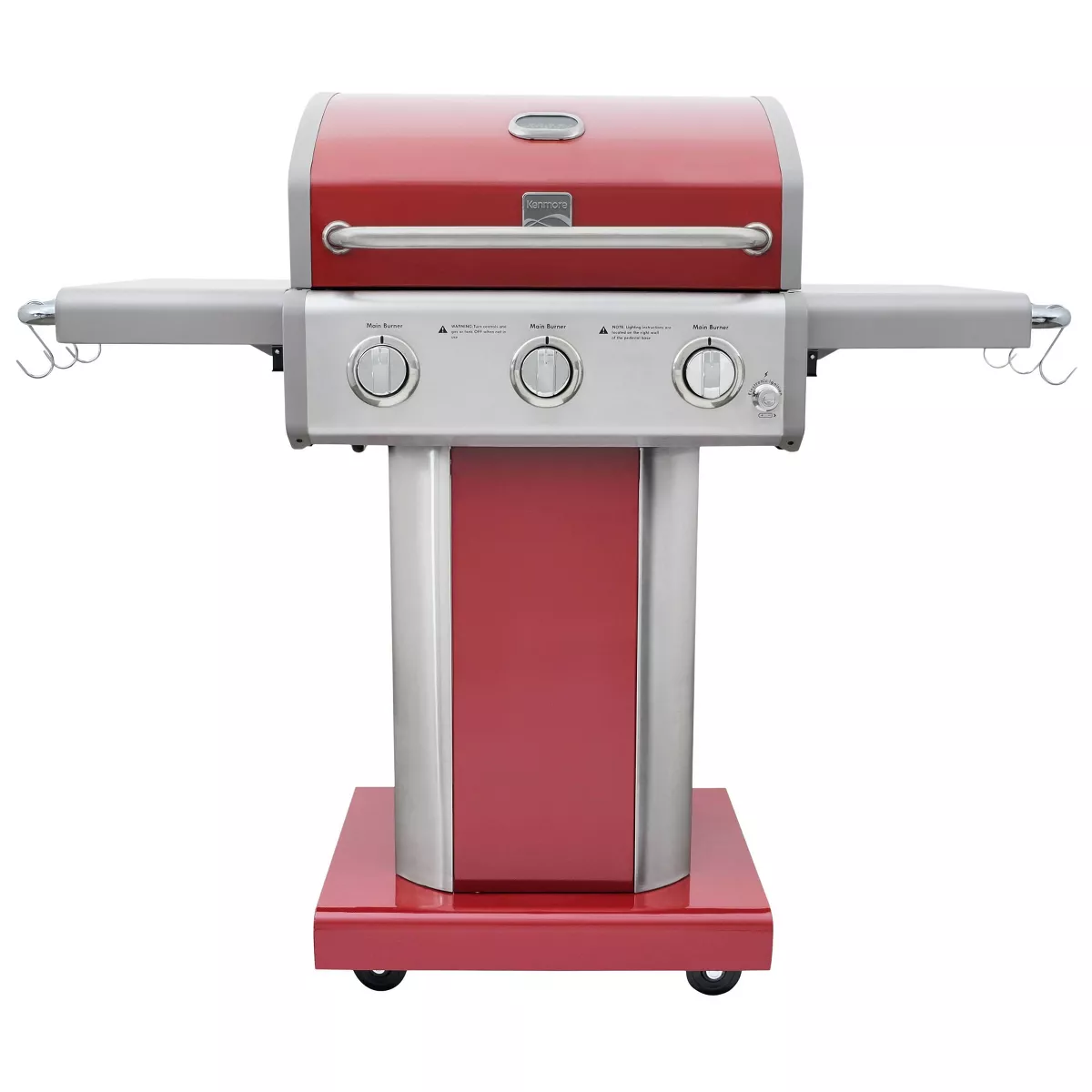 Kenmore 3-Burner Outdoor Gas BBQ Propane Grill – Red
